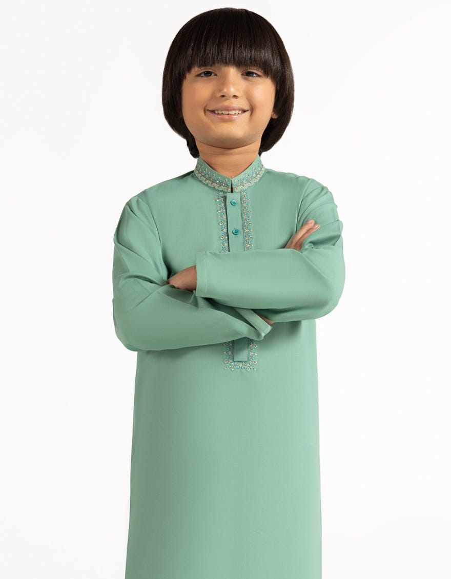 SEA GREEN SEMI-FORMAL KURTA TROUSERS