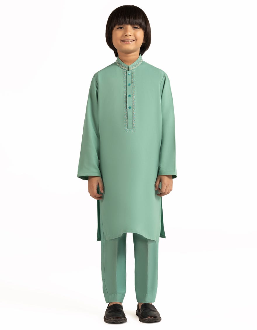 SEA GREEN SEMI-FORMAL KURTA TROUSERS