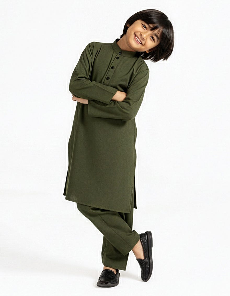 PARROT GREEN CASUAL KURTA TROUSERS