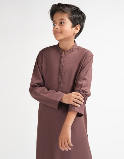 BROWN SEMI-FORMAL KURTA TROUSERS
