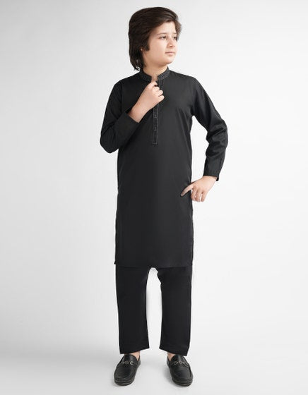 BLACK SEMI-FORMAL KURTA TROUSERS