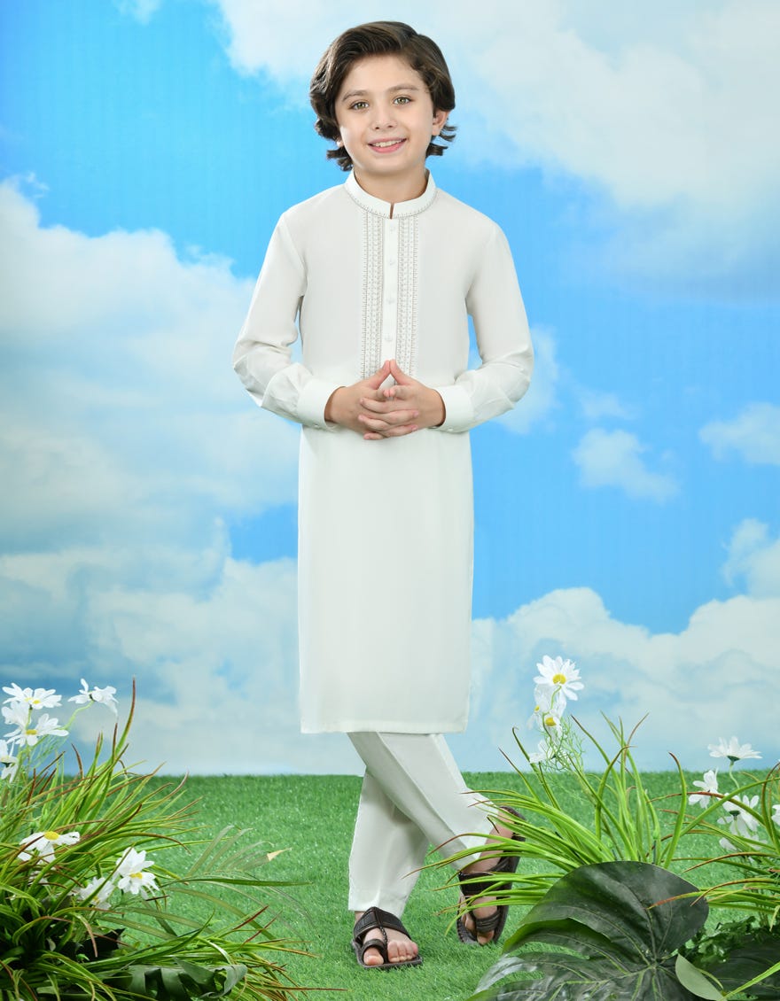Off White Blended Kurta Pajama | Jckp-A-34709