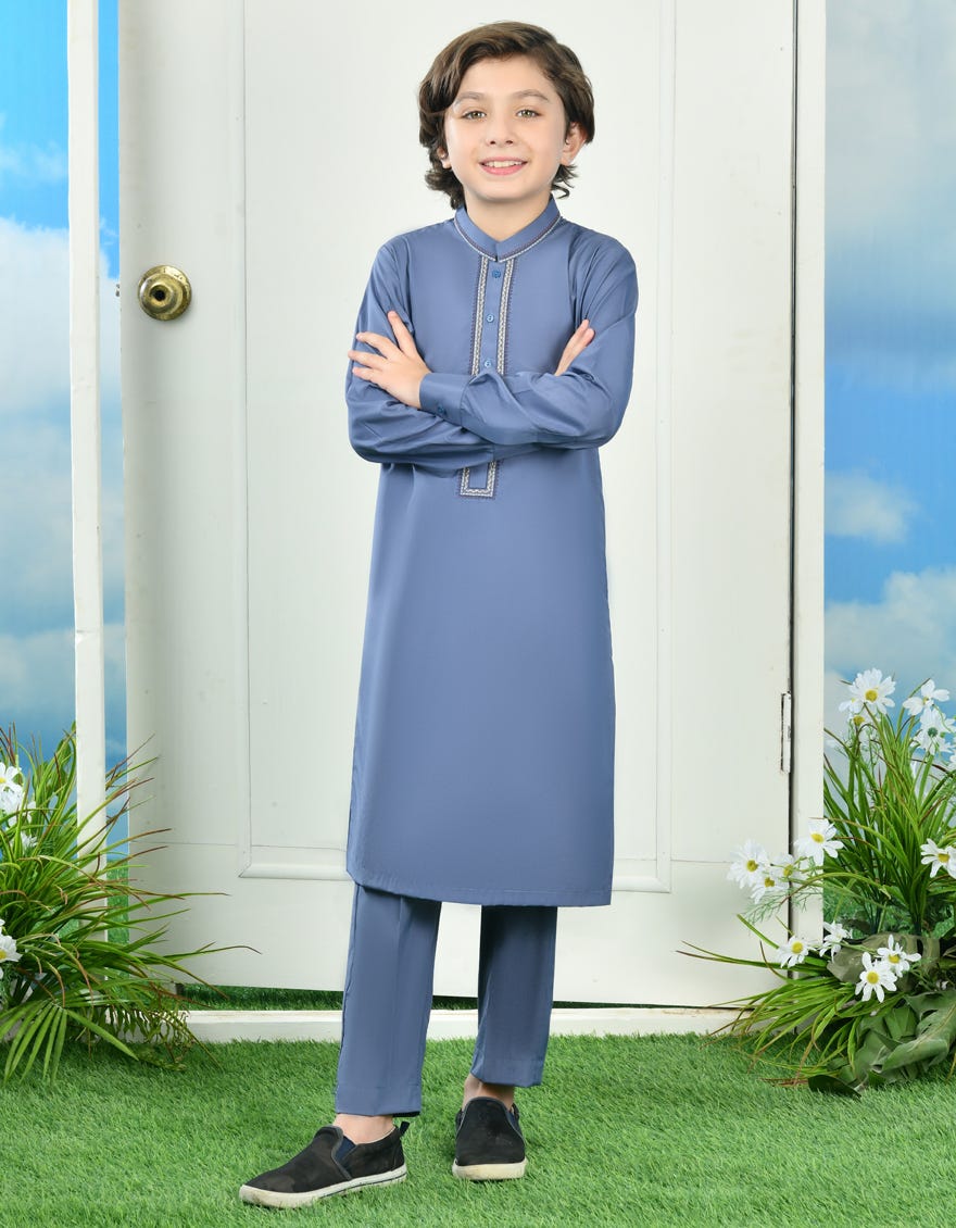 Steel Grey Blended Kurta Pajama | Jckp-A-34715