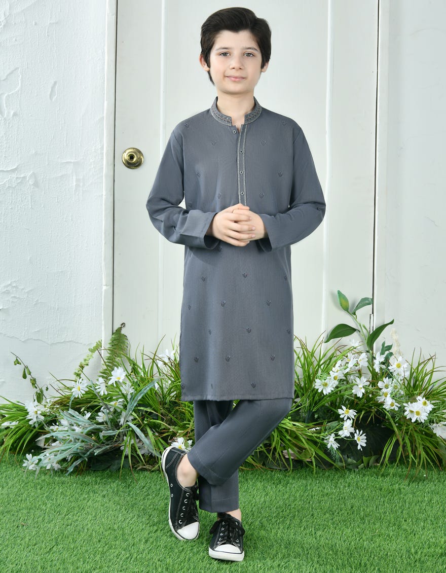 Grey Blended Kurta Pajama | Jckp-S-39031