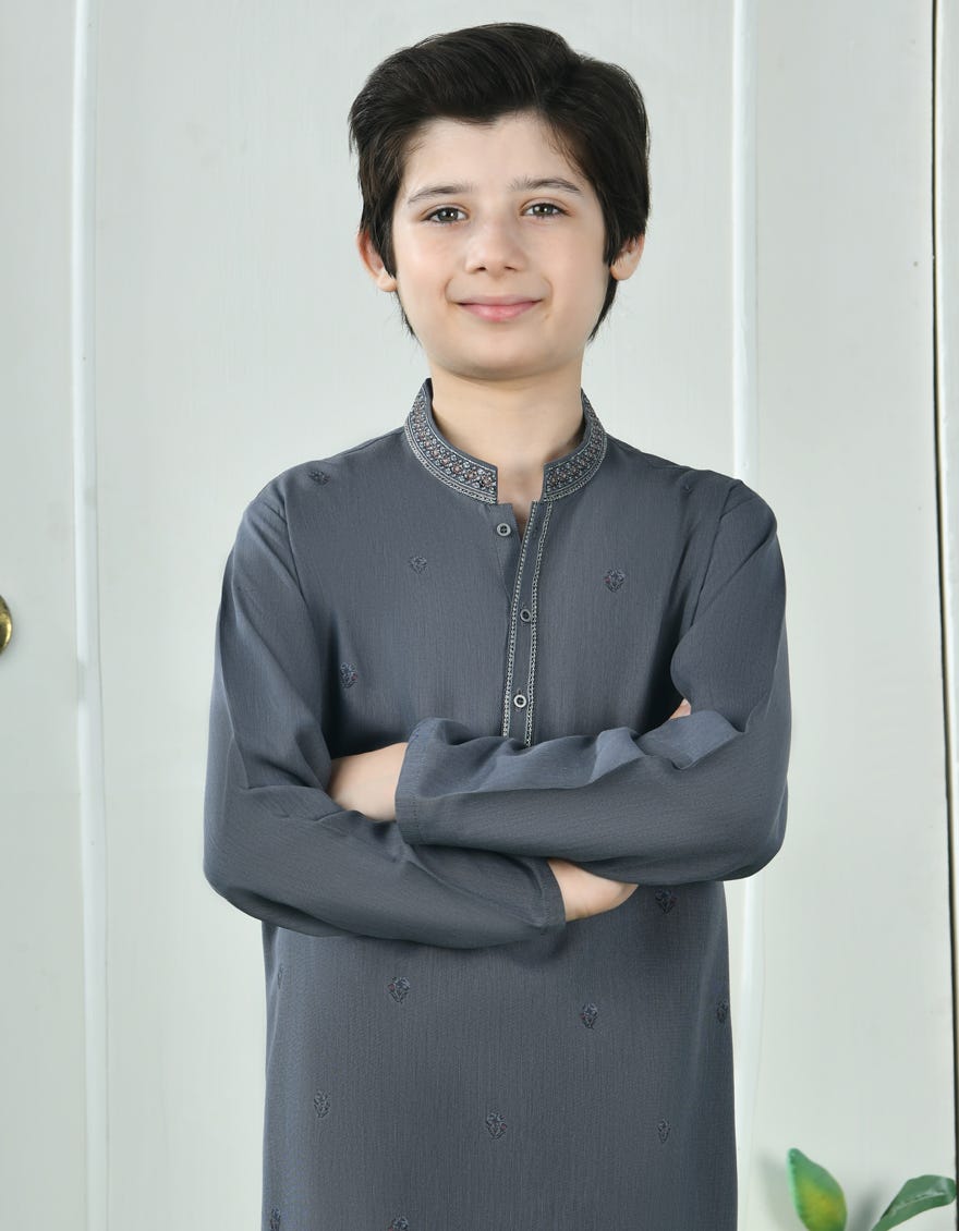 GREY BLENDED KURTA PAJAMA | JCKP-S-39031