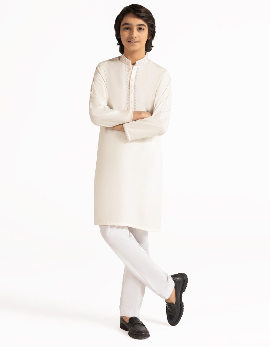 OFF WHITE FORMAL KAMEEZ SHALWAR