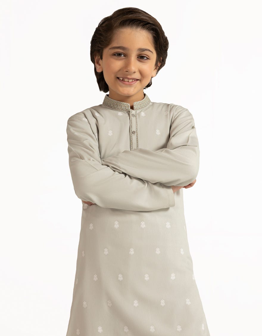 SILVER GREEN SEMI-FORMAL KAMEEZ SHALWAR