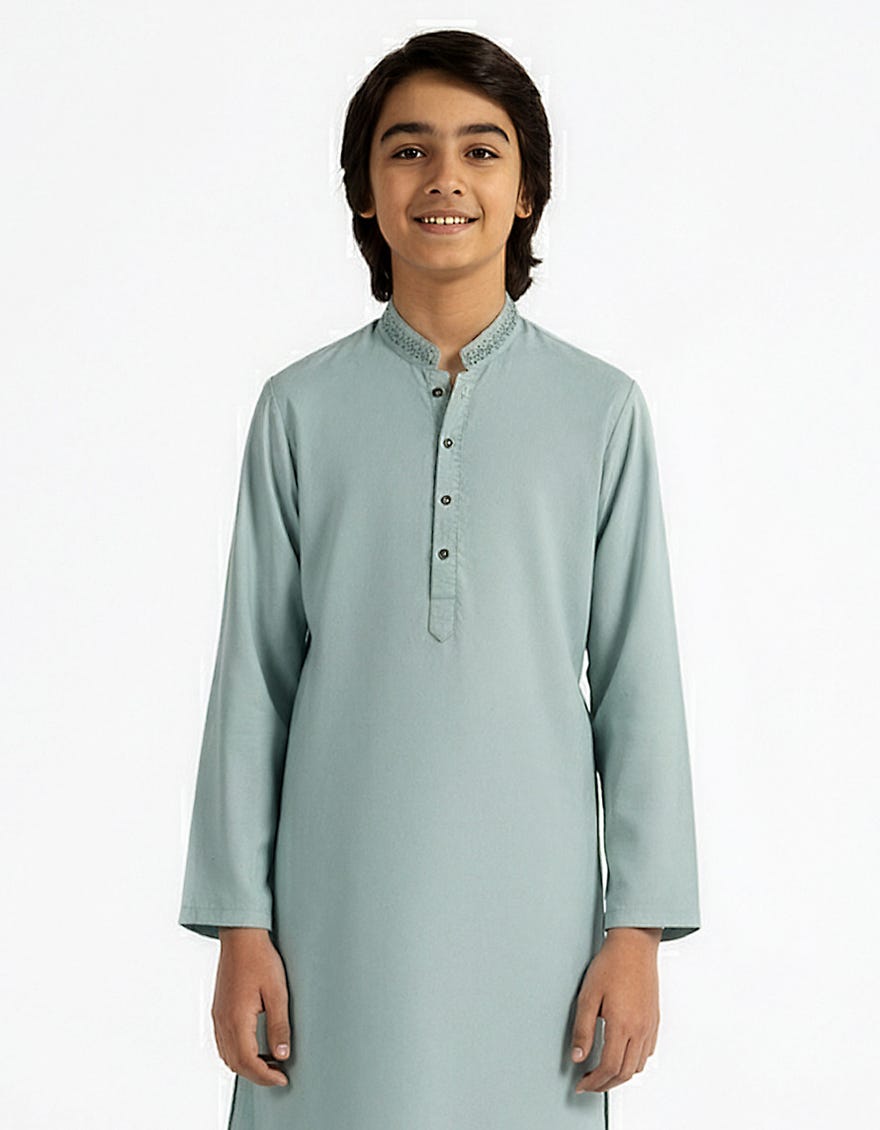 LIGHT BLUE SEMI-FORMAL KAMEEZ SHALWAR