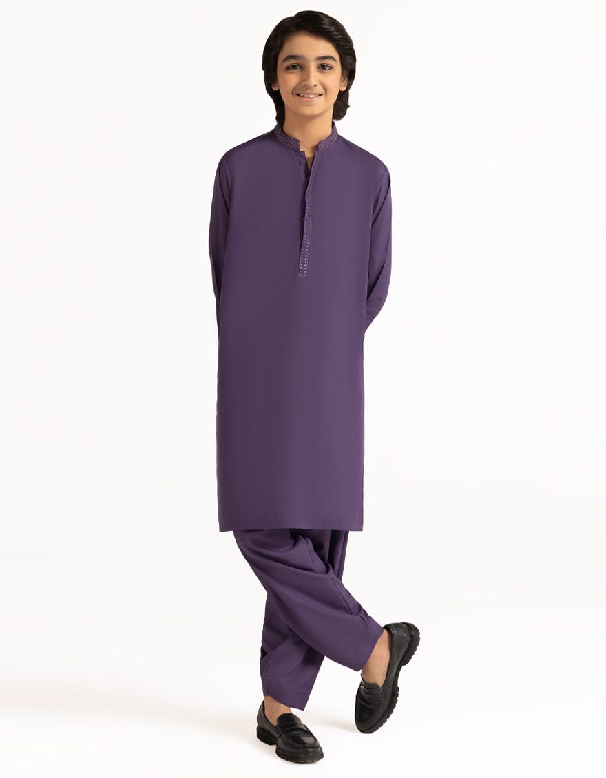 PURPLE SEMI-FORMAL KAMEEZ SHALWAR