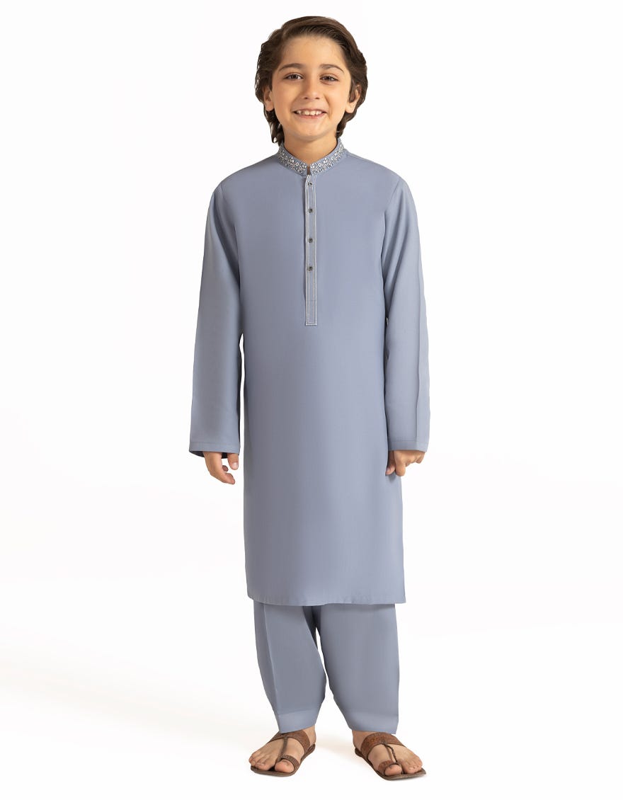 INDIGO SEMI-FORMAL KAMEEZ SHALWAR