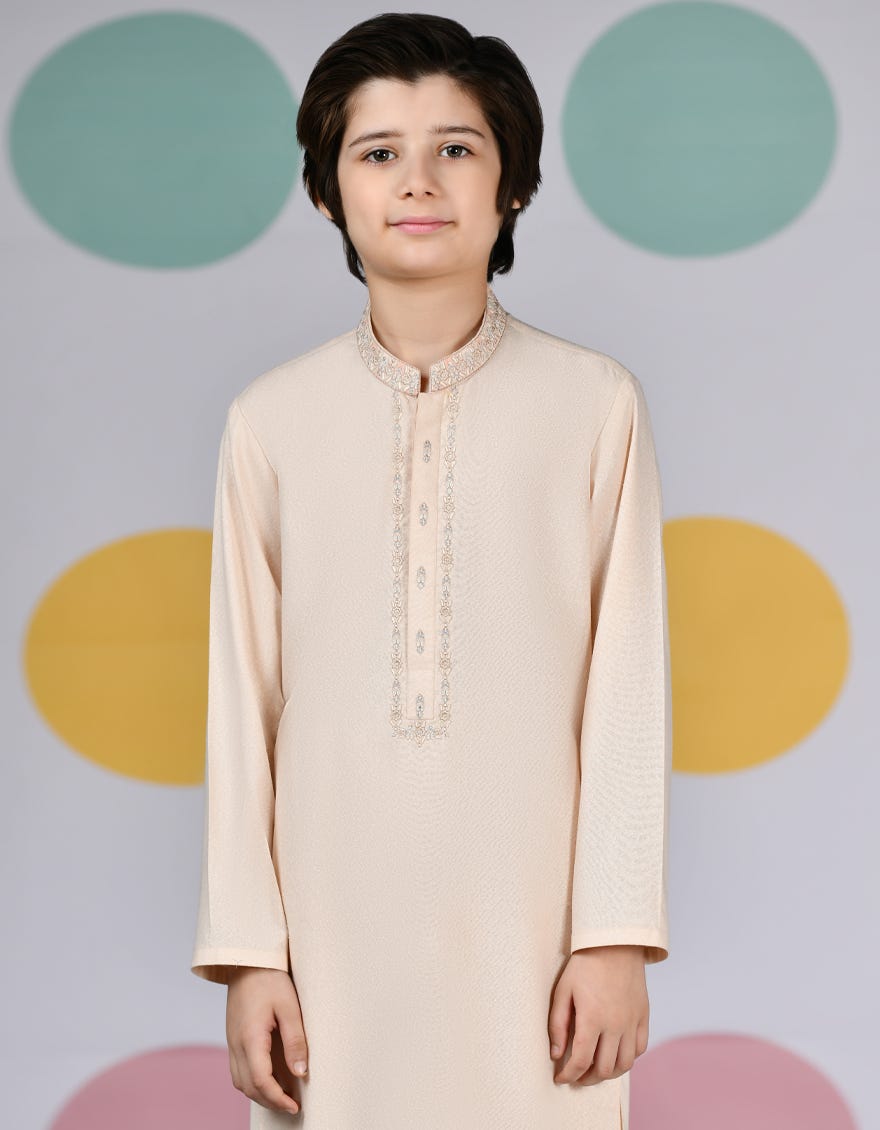 LIGHT PEACH BLENDED KAMEEZ SHALWAR | JCKS-A-46361