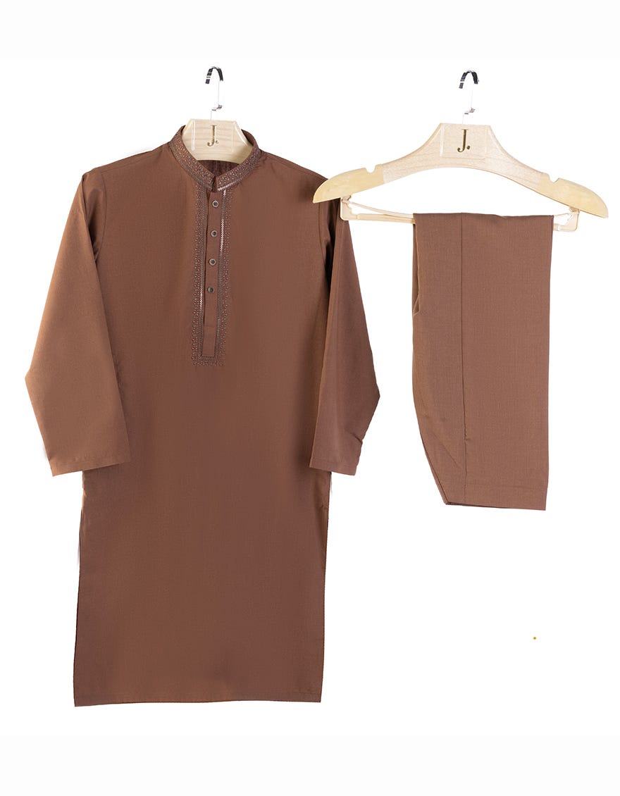 BROWN BLENDED SEMI-FORMAL KAMEEZ SHALWAR|JCKSA46701