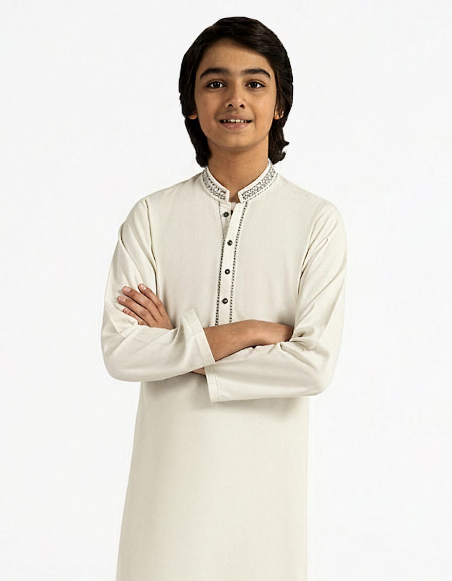 OFF WHITE FORMAL KAMEEZ SHALWAR