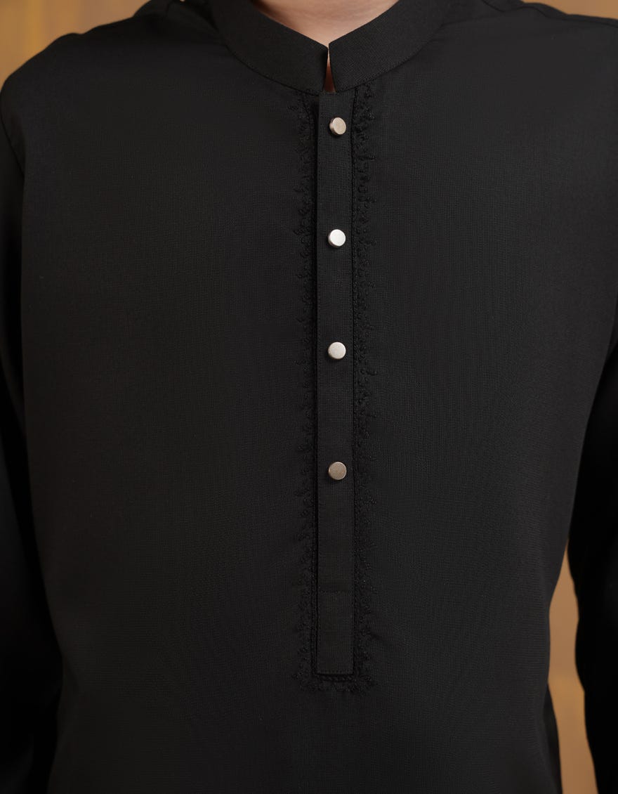BLACK BLENDED KAMEEZ SHALWAR | JCKS-A-90468