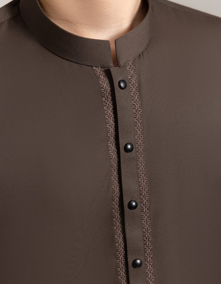 BROWN BLENDED KAMEEZ SHALWAR