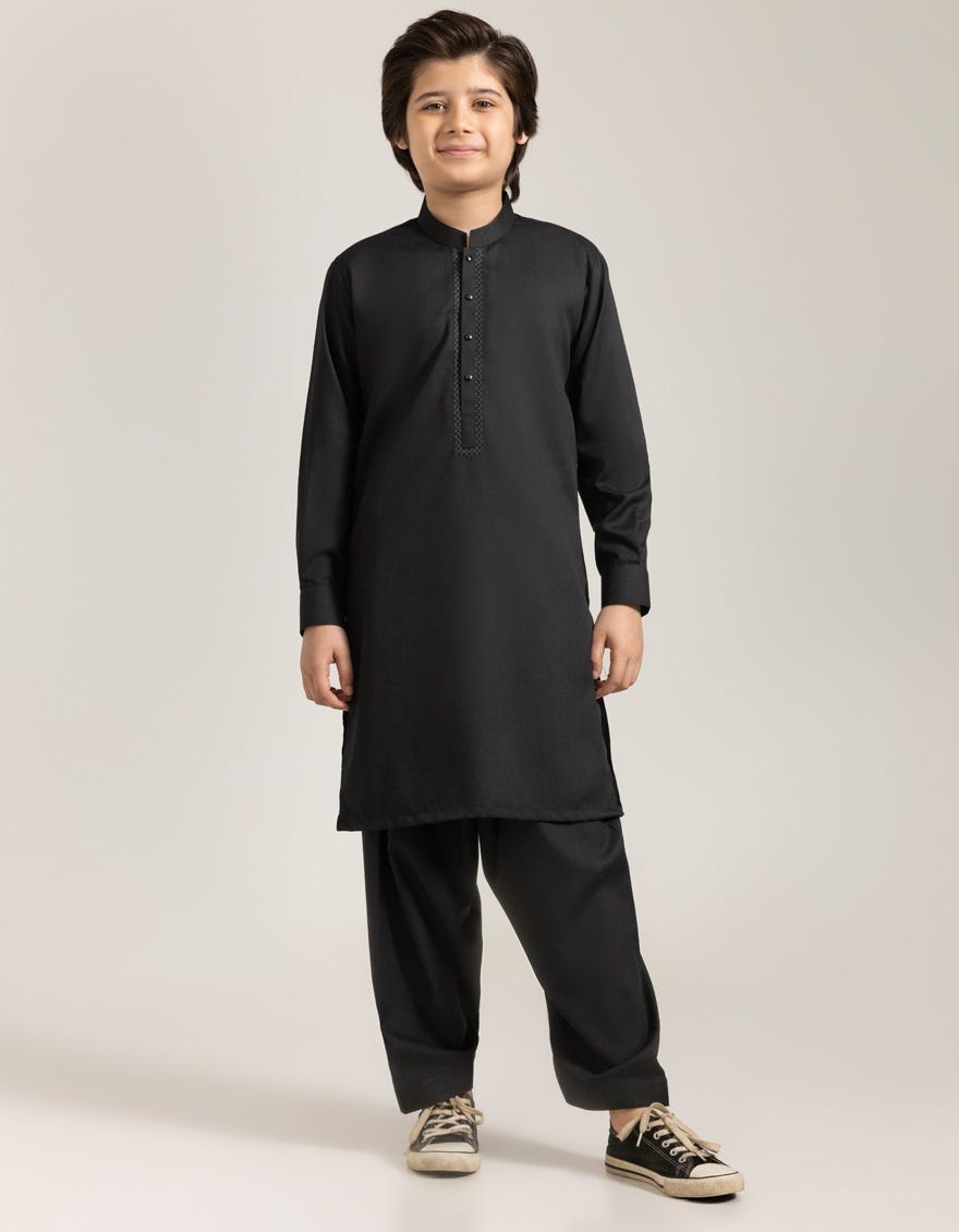 BLACK BLENDED KAMEEZ SHALWAR