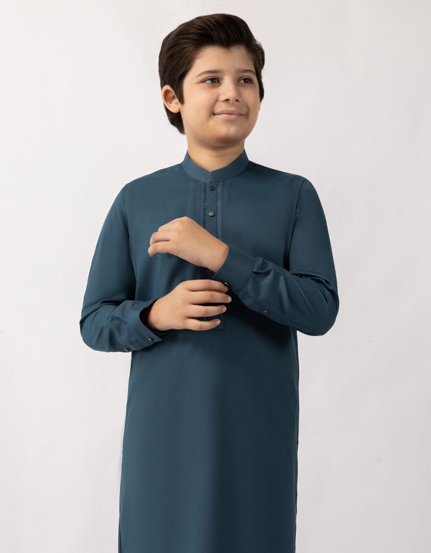 GREEN SEMI FORMAL KAMEEZ SHALWAR