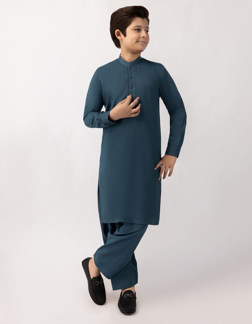 GREEN SEMI FORMAL KAMEEZ SHALWAR