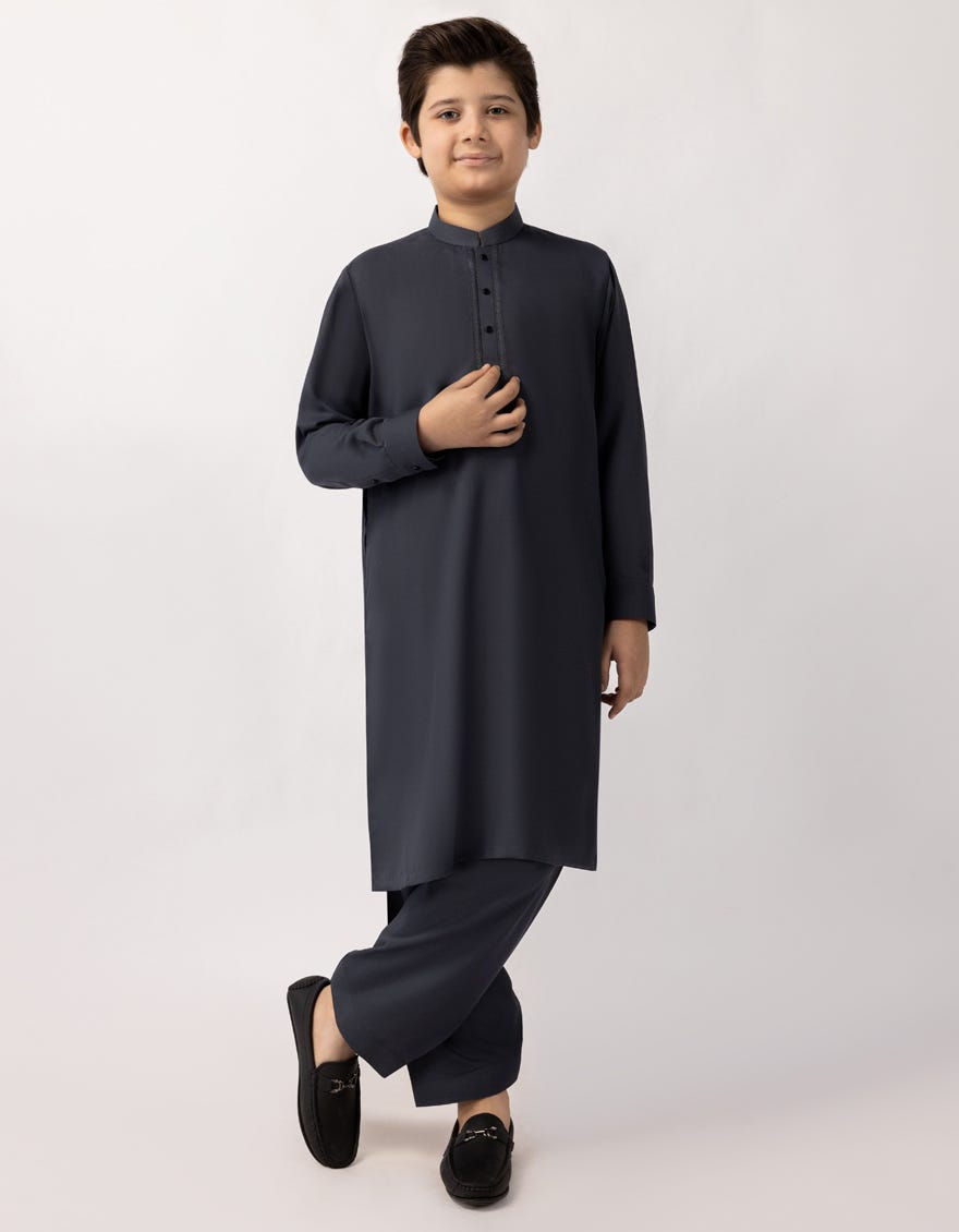 GREY SEMI FORMAL KAMEEZ SHALWAR