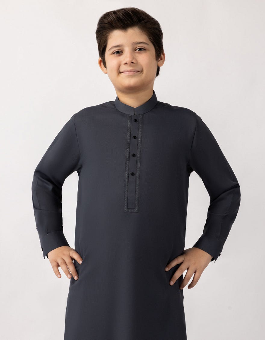 GREY SEMI FORMAL KAMEEZ SHALWAR