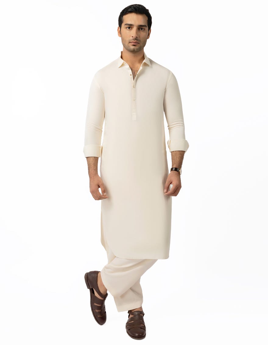 OFF WHITE CASUAL KAMEEZ SHALWAR