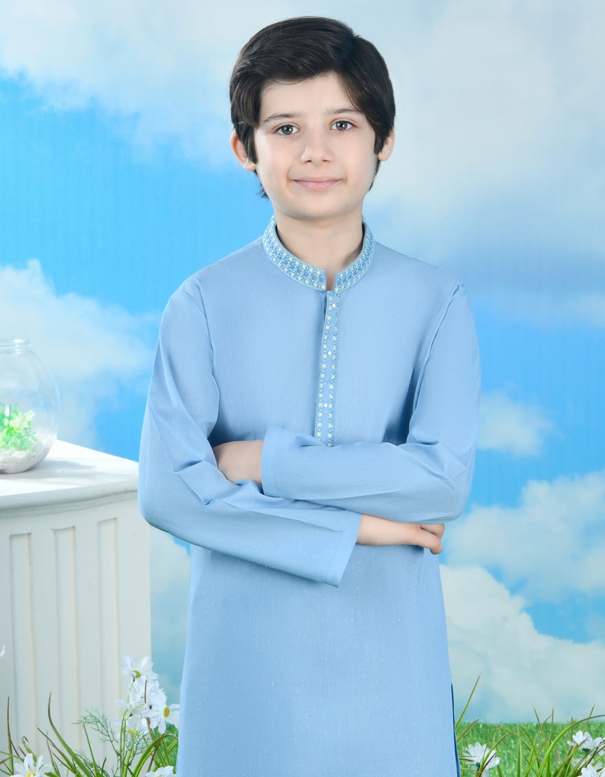 SKY BLUE KAMEEZ SHALWAR | JCKS-A-46352