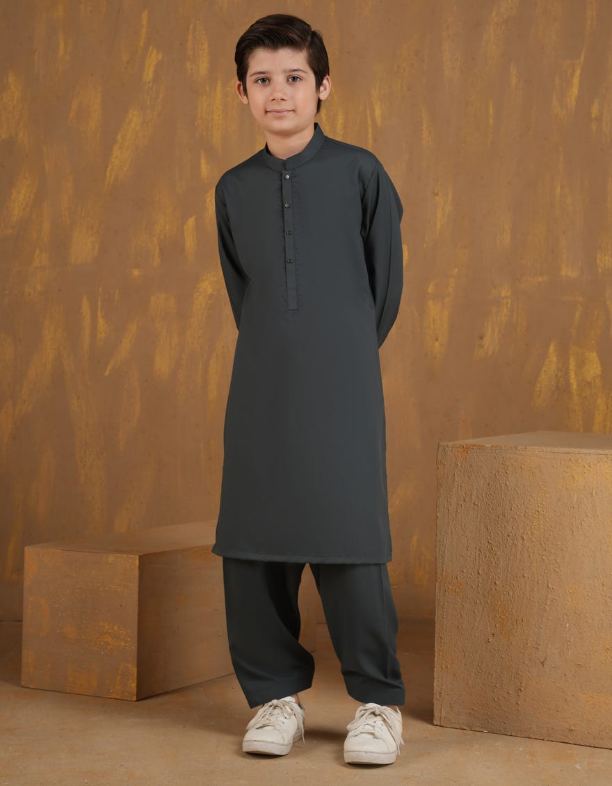 TEAL BLUE BLENDED KAMEEZ SHALWAR | JCKS-A-90470
