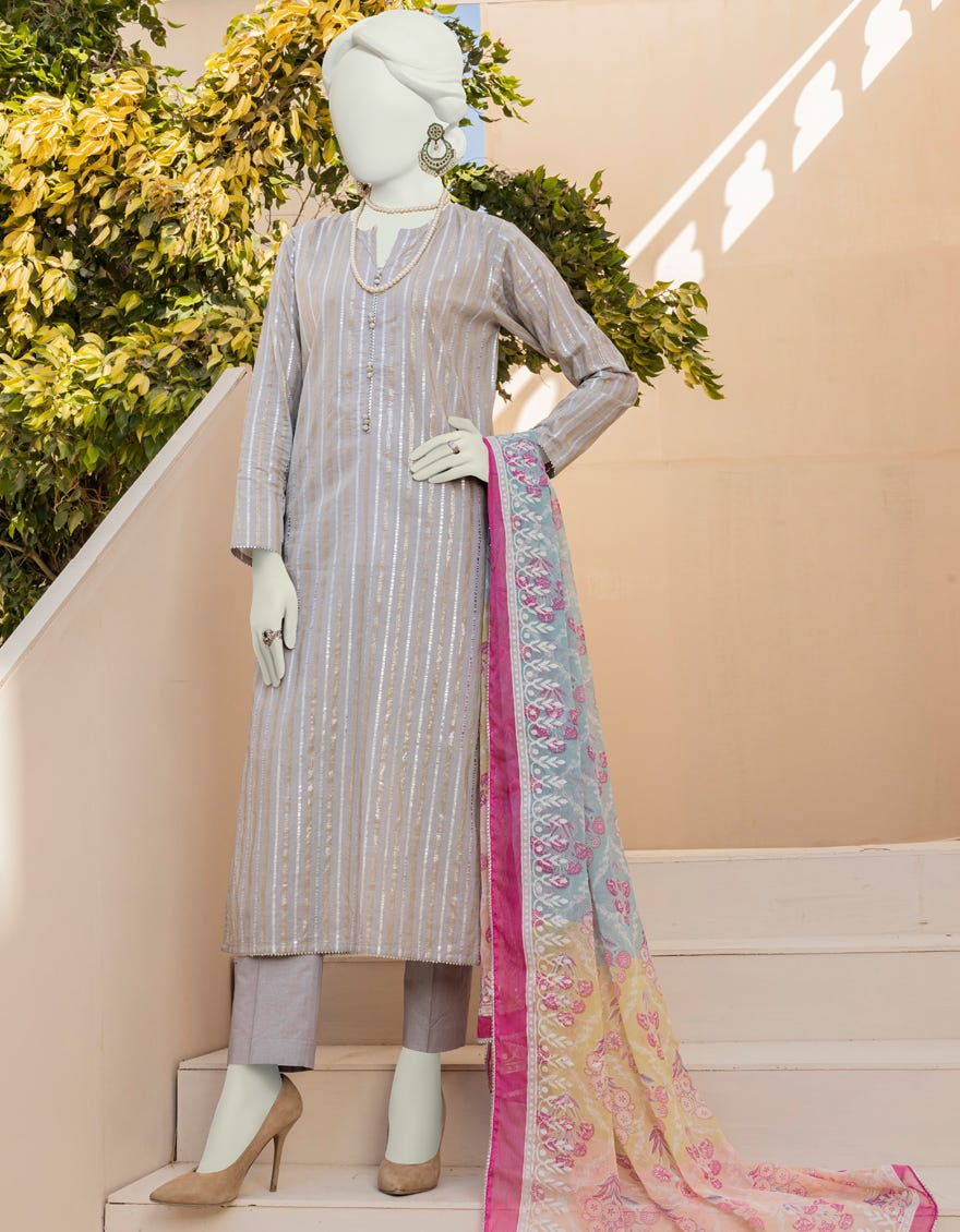 Grey Lawn 3 Piece Stitched Dress | Jlawn-S-23-153