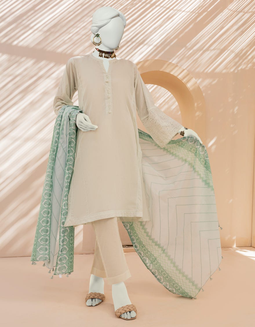 Sea Green Lawn 2 Piece Stitched Dress | Jlawn-S-Jds-23-1002