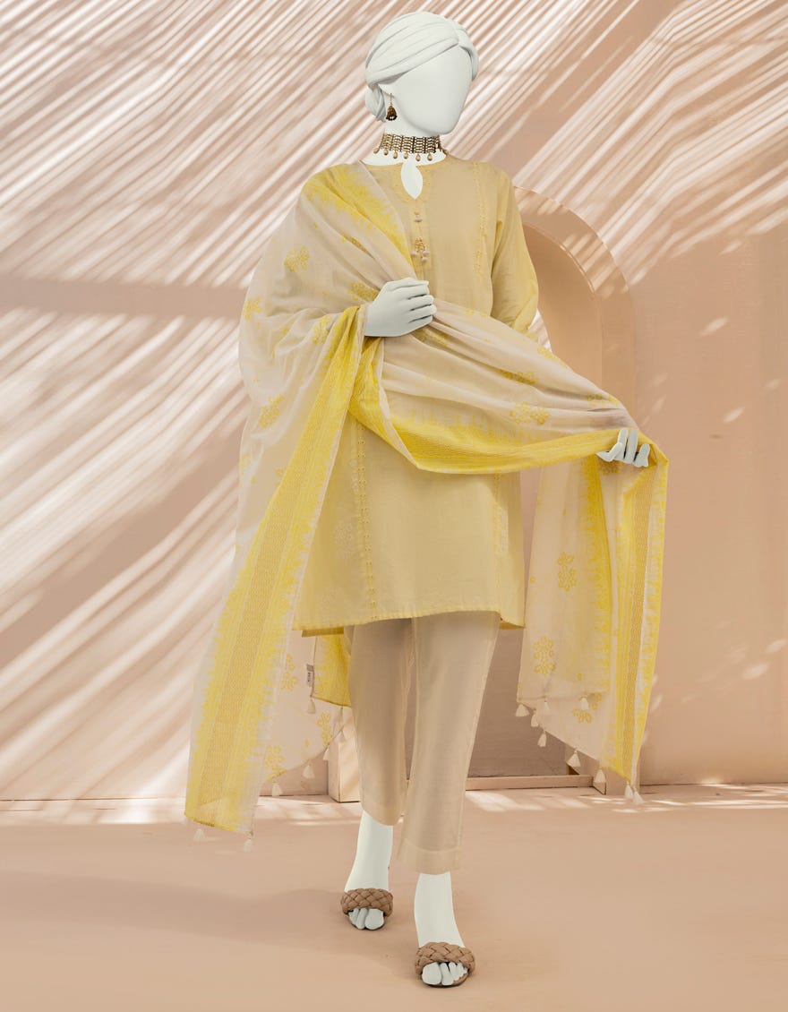 Yellow Lawn 2 Piece Stitched Dress | Jlawn-S-Jds-23-1003