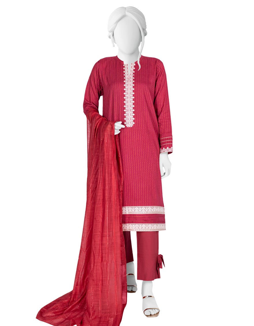 Red Lawn Unstitched 2 Piece Dress | Jlawn-S-Jds-23-1061