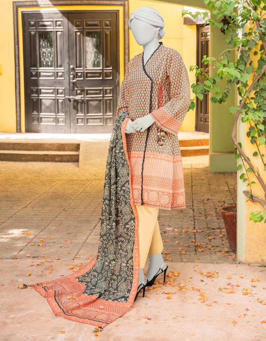 Multicolor Lawn Unstitched 2 Piece Dress | Jlawn-S-Jds-23-1093