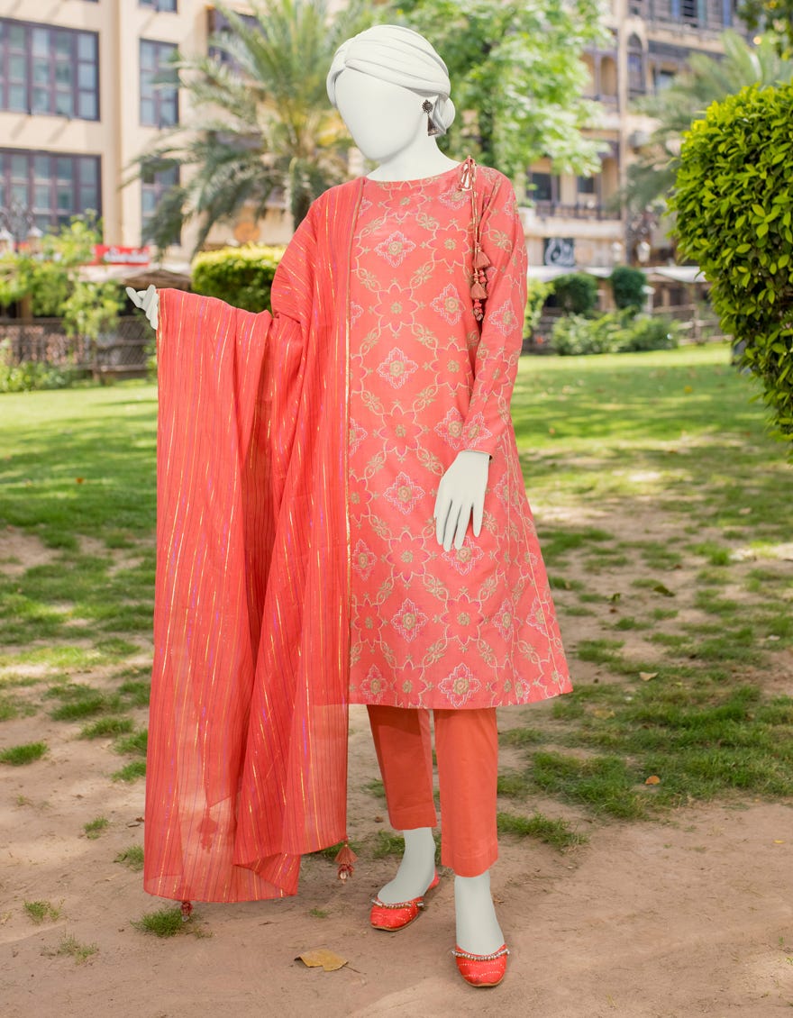 Peach Lawn Unstitched 2 Piece Dress | Jlawn-S-Jds-23-1100