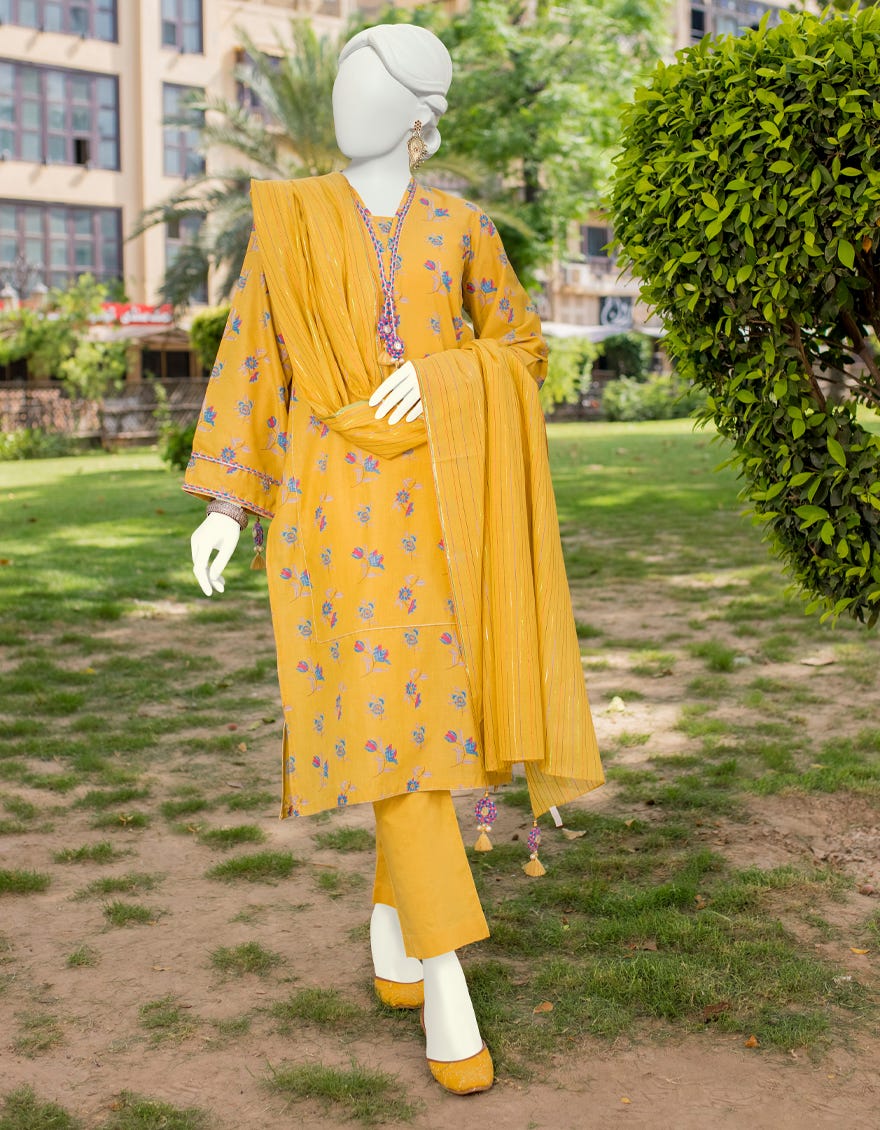Mustard Lawn Unstitched 2 Piece Dress | Jlawn-S-Jds-23-1101