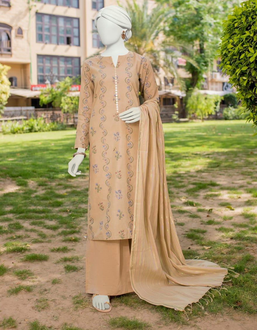 Beige Lawn Unstitched 2 Piece Dress | Jlawn-S-Jds-23-1102