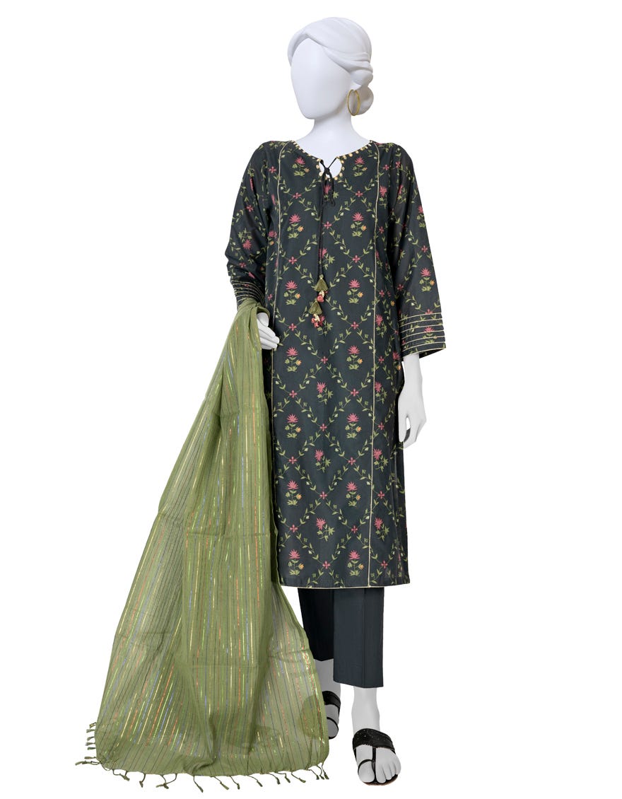 Black Lawn Unstitched 2 Piece Dress | Jlawn-S-Jds-23-1103