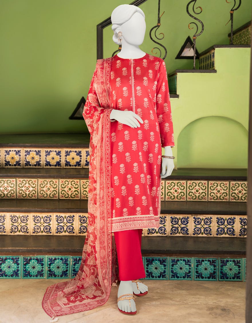 Maroon Lawn Unstitched 2 Piece Dress | Jlawn-S-Jds-23-1114
