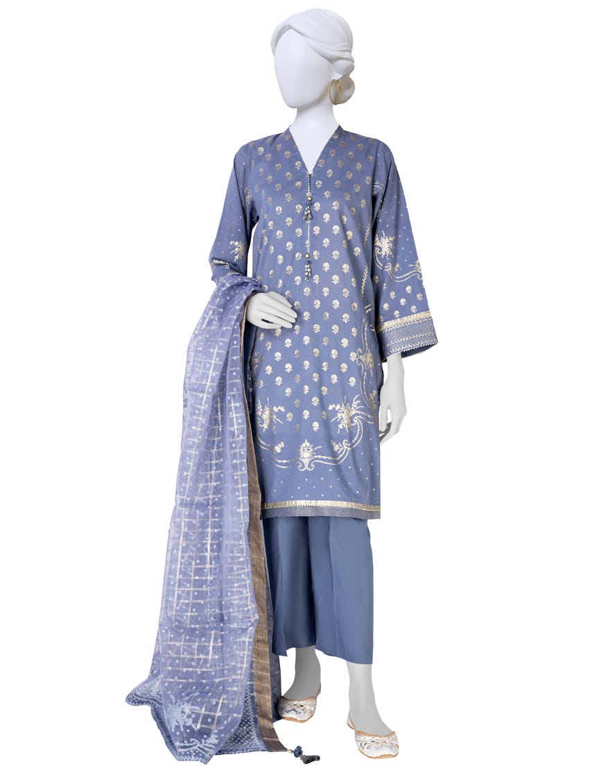 Denim Blue Lawn Unstitched 2 Piece Dress | Jlawn-S-Jds-23-1120