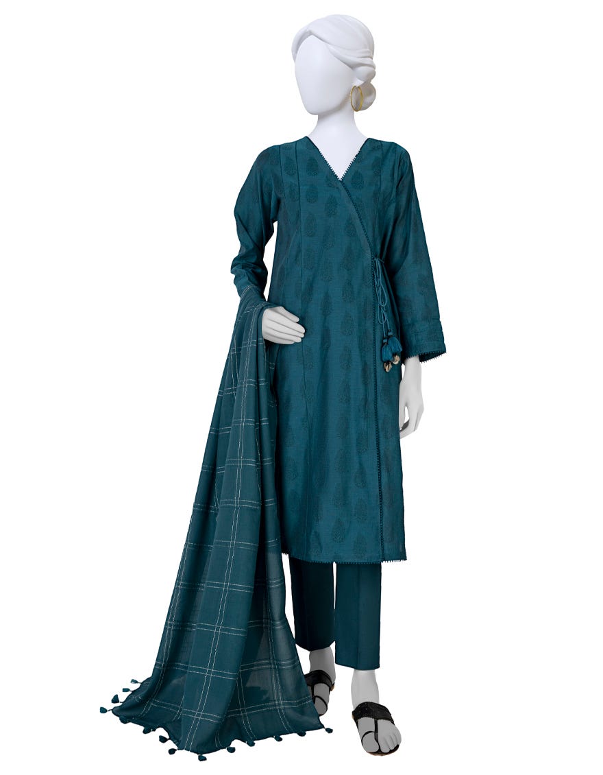 Teal Green Lawn Unstitched 2 Piece Dress | Jlawn-S-Jds-23-1124
