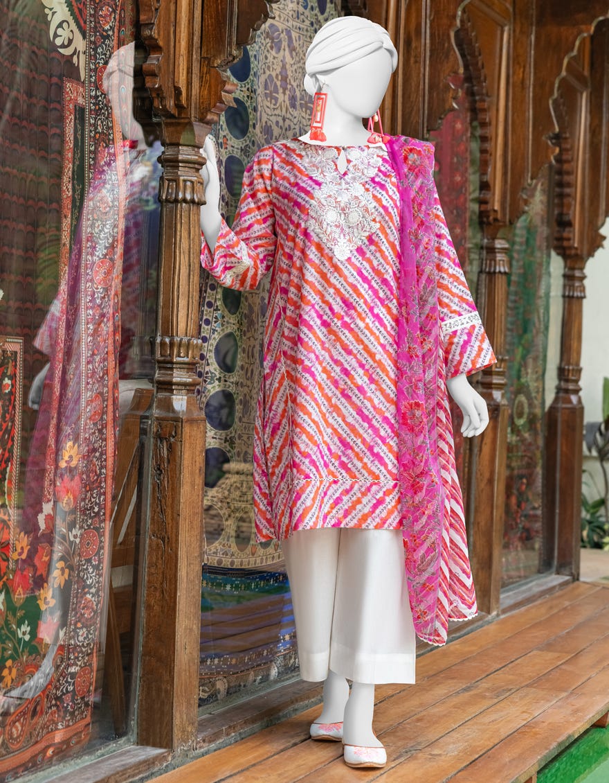 Multicolor Lawn 2 Piece Stitched Dress | Jlawn-S-Jds-24-1003