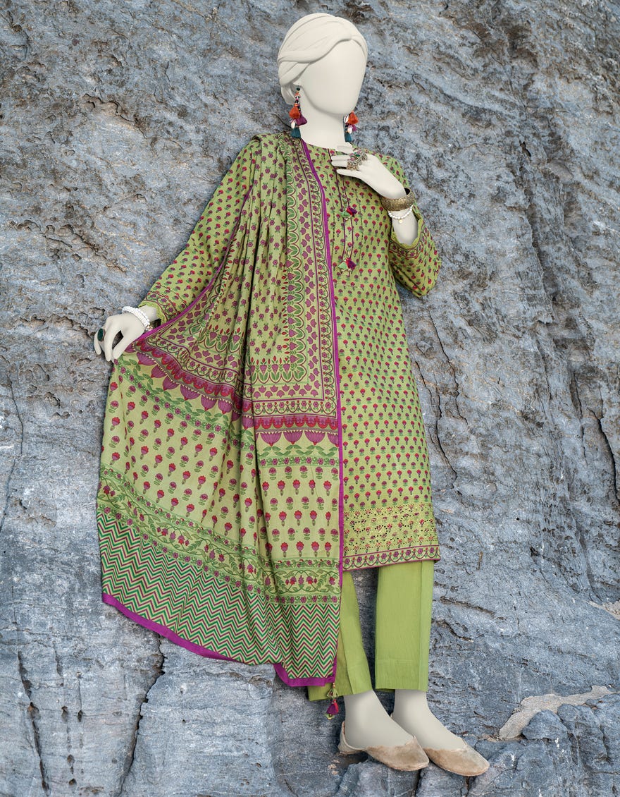 Green Lawn Unstitched 2 Piece Dress | Jlawn-S-Jds-24-1006