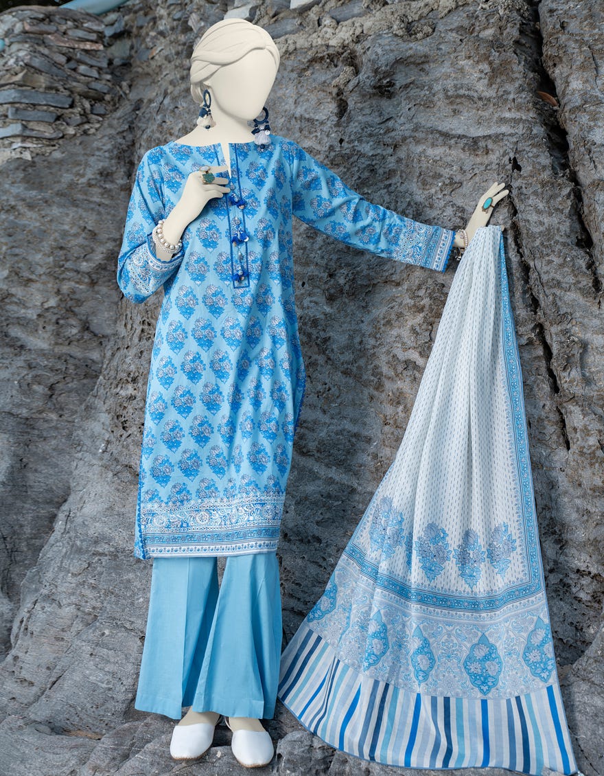 Blue Lawn Unstitched 2 Piece Dress | Jlawn-S-Jds-24-1008