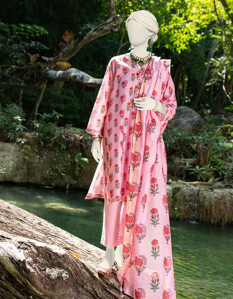 Pink Lawn Unstitched 2 Piece Dress | Jlawn-S-Jds-24-1021