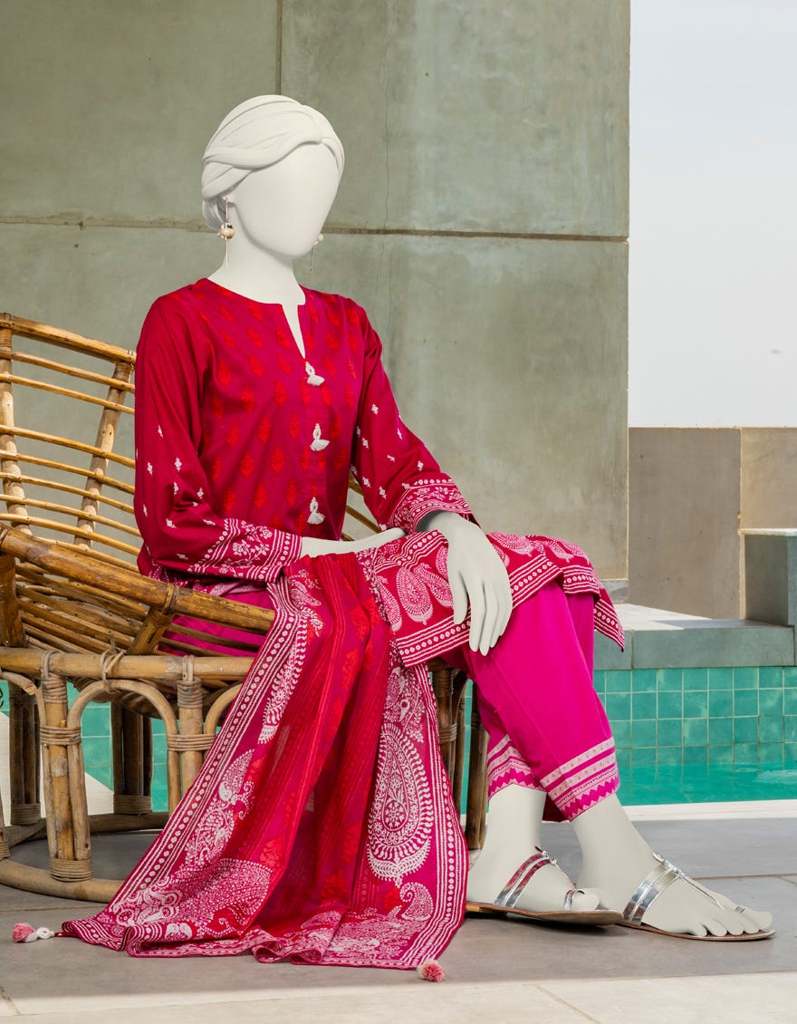 Pink Lawn Unstitched 2 Piece Dress | Jlawn-S-Jds-24-1031