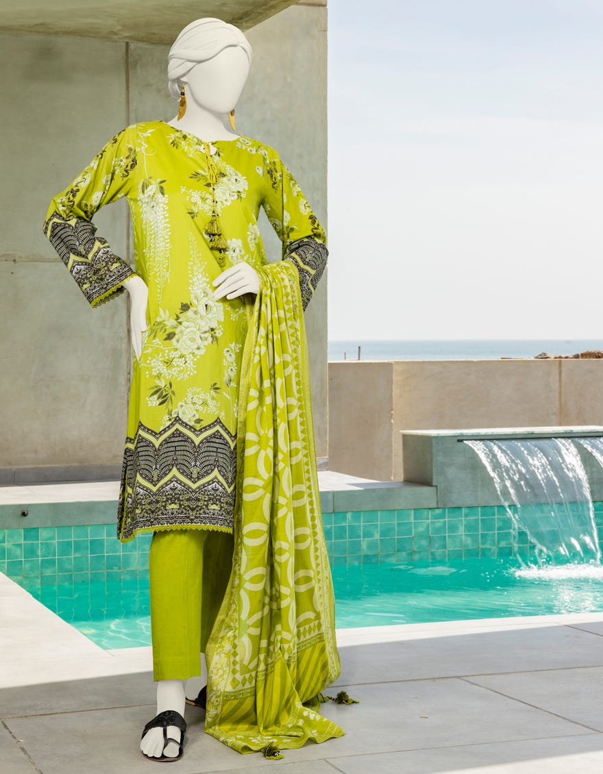 Green Lawn Unstitched 2 Piece Dress | Jlawn-S-Jds-24-1036