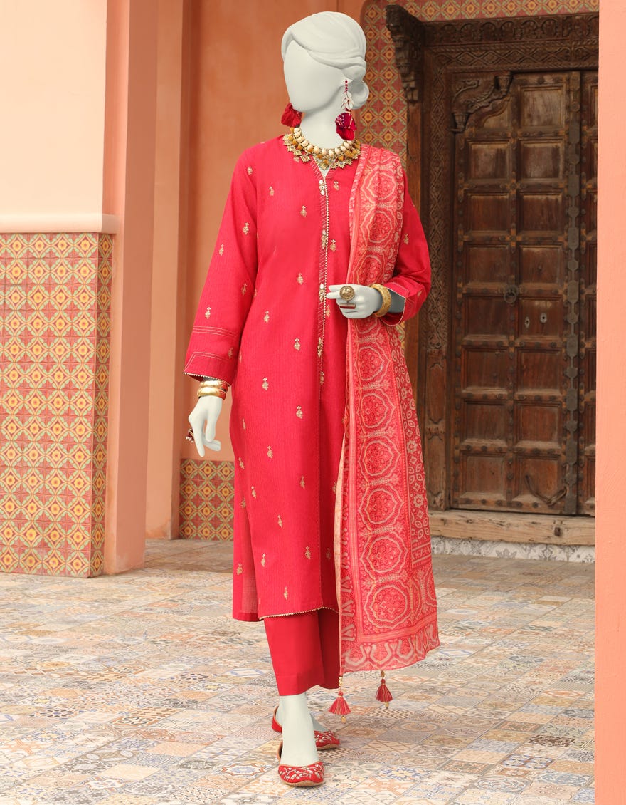Red Lawn Unstitched 2 Piece Dress | Jlawn-S-Jds-24-1078 Naqash-2