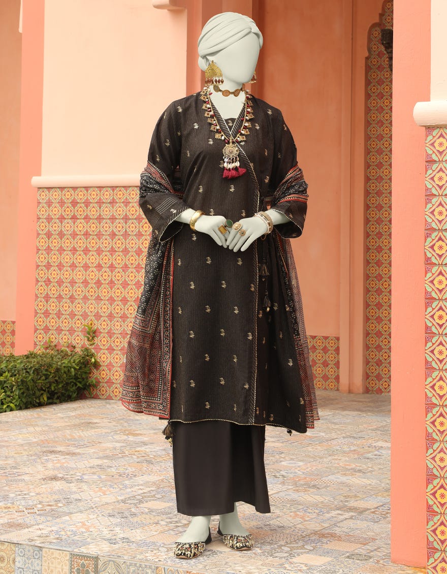 Black Lawn Unstitched 2 Piece Dress | Jlawn-S-Jds-24-1079 Naqash-3