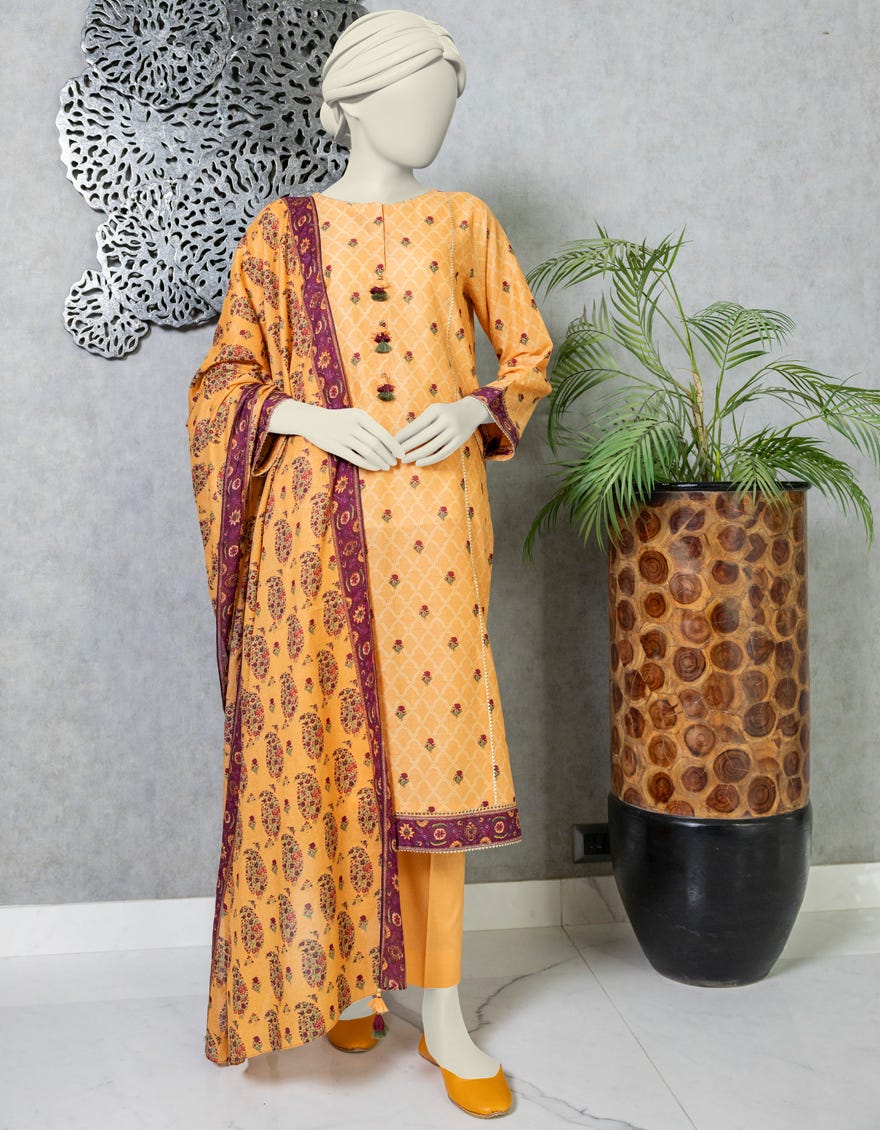 Orange Lawn Unstitched 2 Piece Dress | Jlawn-S-Jds-24-1082 Khumaar-02