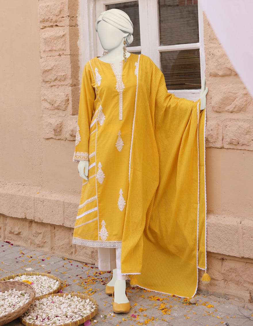 Yellow Dyed Stitched 2 Piece | Jlawn-S-Jds-24-1103