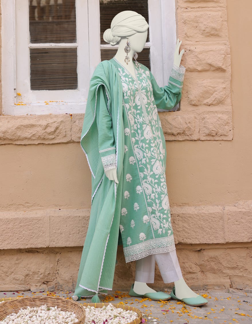 Green Dyed Stitched 2 Piece | Jlawn-S-Jds-24-1104